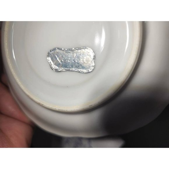 Vintage Pearl White Lusterware Tea Cup and Saucer Gold Trim and Pink Flowers - Picture 7 of 7